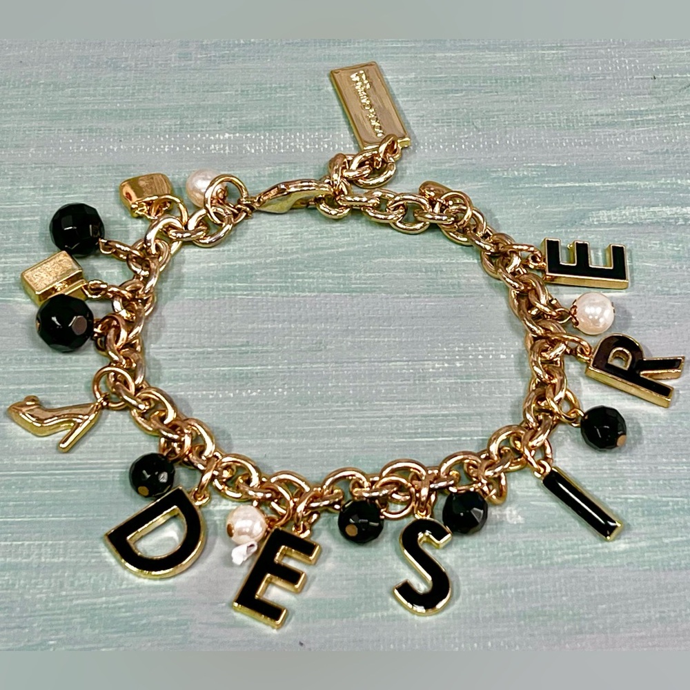 Dolce & Gabbana Gold Charm and Letter Dangle Bracelet